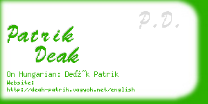 patrik deak business card